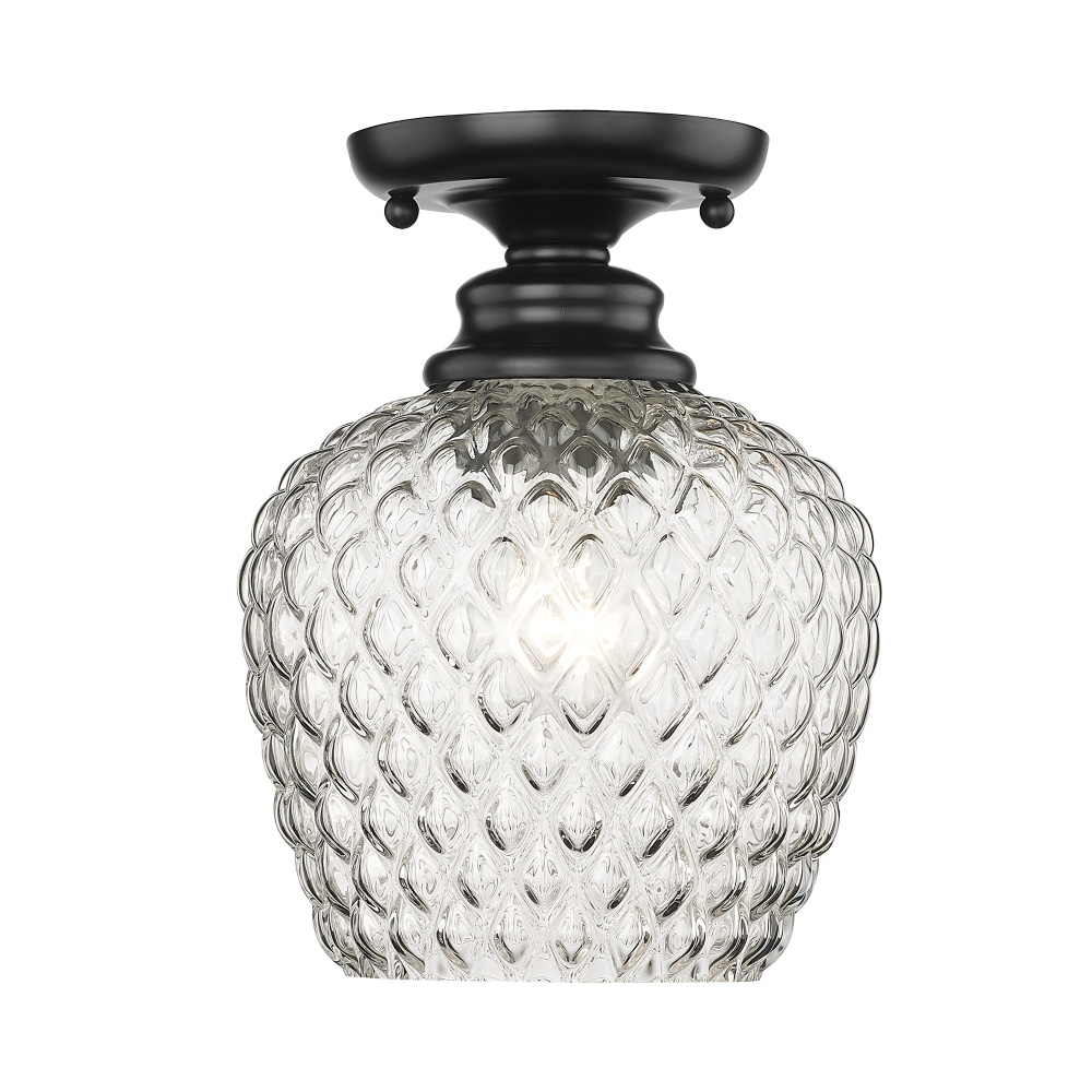 Golden Lighting Adeline 1-light Semi-Flush Mount in Matte Black